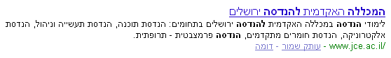 התוצאה שמתקבלת כשמחפשים "מכללה להנדסה"