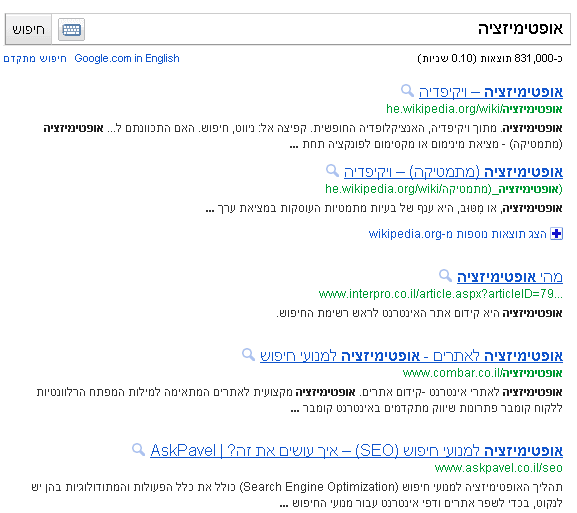 מבנה חדש לתוצאות החיפוש בגוגל