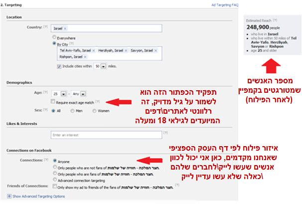 איך לטרגט מודעת פייסבוק