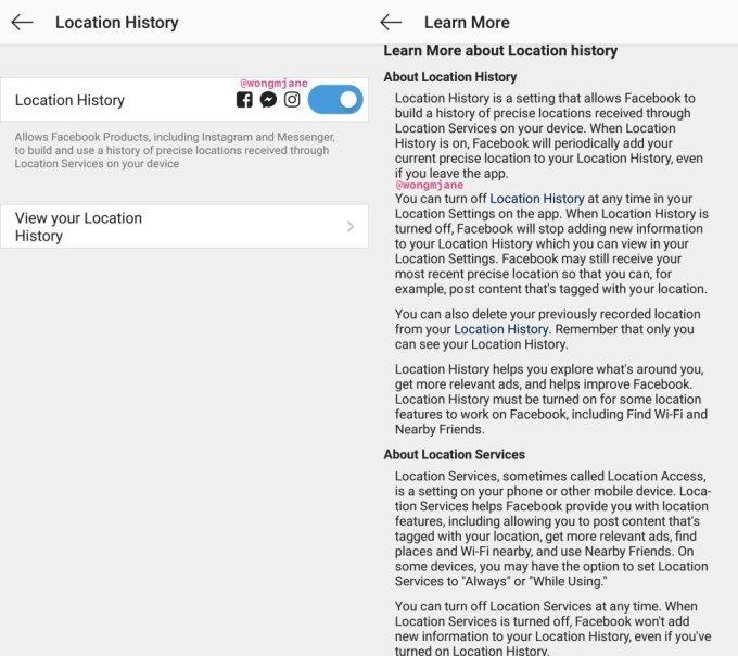 Instegram Location History